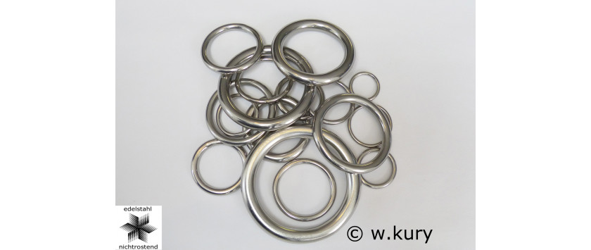 Ringe geschweißt poliert, Edelstahl A4/AISI316