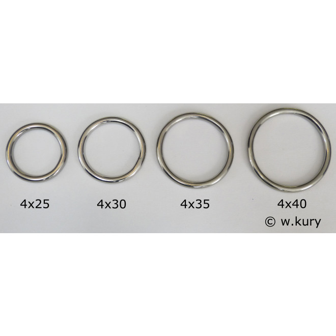 Edelstahlringe 4 x 25 x 33 geschweißt, poliert
