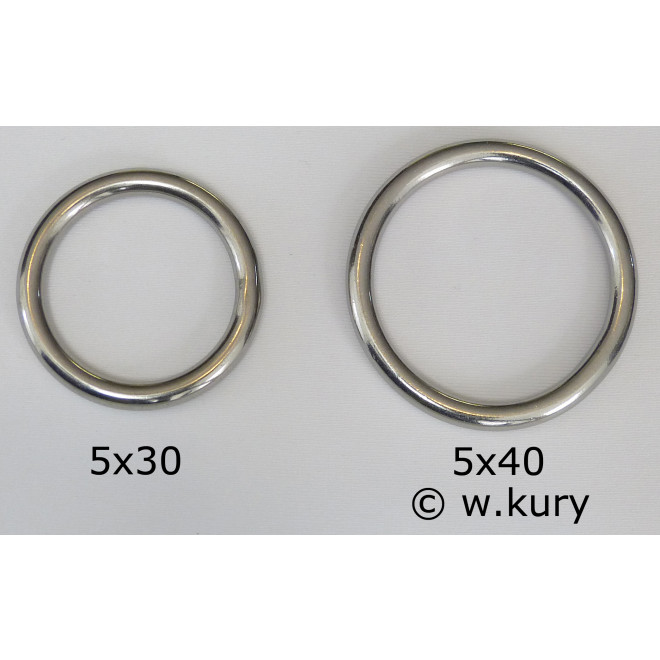 Edelstahlringe 5 x 40 x 50 geschweißt, poliert