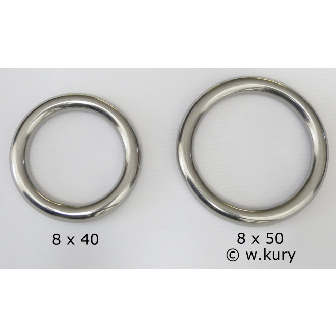 Edelstahlringe 8 x 40 x 56 geschweißt, poliert
