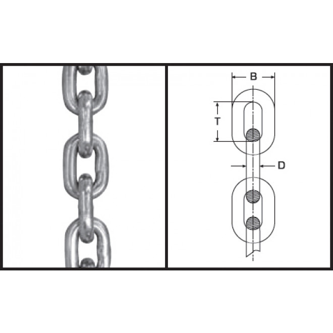 Edelstahlkette 4,0 mm, kurzgliedrig gem. DIN 766