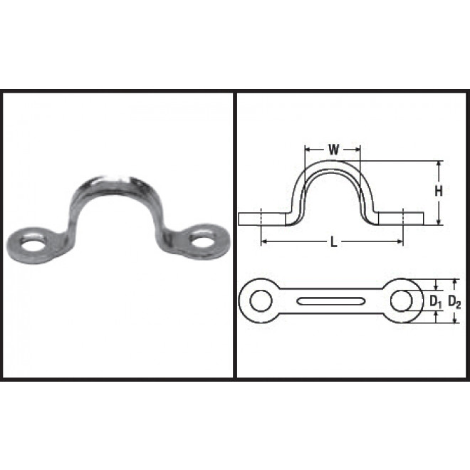 Flachbügel Länge 46, Breite 11, Edelstahl A2