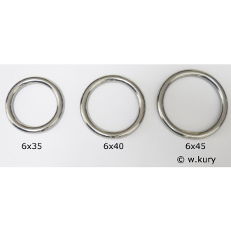 Ring 6 x 35 x 47 geschweißt und poliert Edelstahl A4