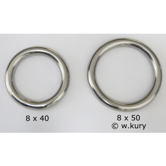 Ring 8 x 40 x 56 geschweißt und poliert Edelstahl A4