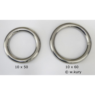 Ring 10 x 50 x 70 geschweißt und poliert Edelstahl A4