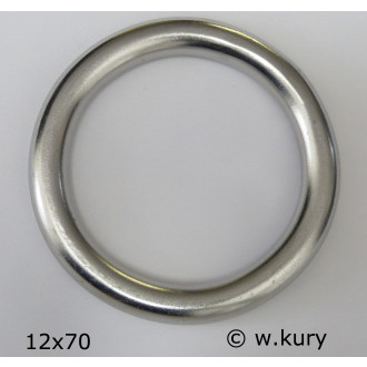 Ring 12 x 70 x 94 geschweißt und poliert Edelstahl A4