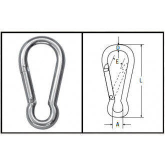 Karabinerhaken, A4, 6 x 60, einfache Ausführung