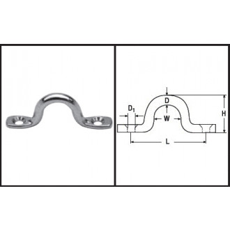 Fenderöse Länge 60, Höhe 22, Durchm. 6, Edelstahl A2