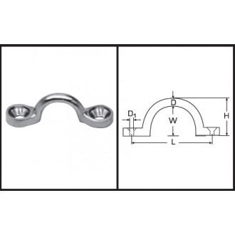 Fenderöse verstärkt Länge 50, Höhe 15, Durchm. 5, Edelstahl A2